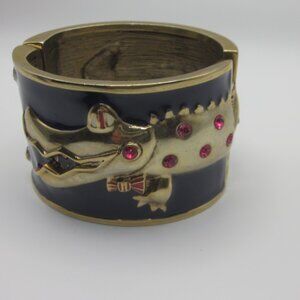 Betsey Johnson Jeweled Alligator Clamper Bracelet